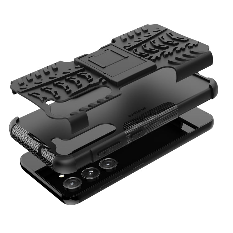 For Samsung Galaxy S23 5G Tire Texture TPU + PC Phone Case with Holder