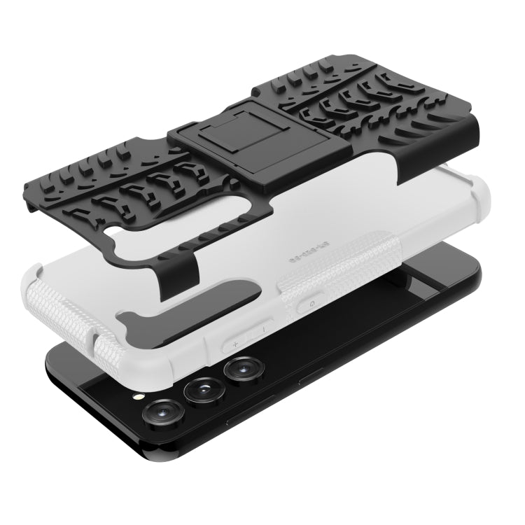 For Samsung Galaxy S23 5G Tire Texture TPU + PC Phone Case with Holder