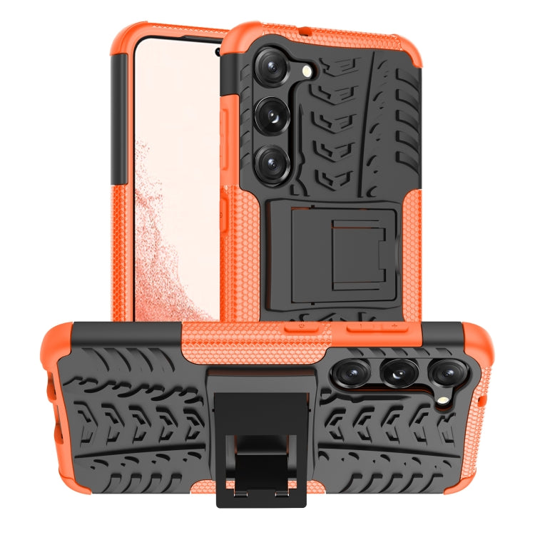 For Samsung Galaxy S23 5G Tire Texture TPU + PC Phone Case with Holder