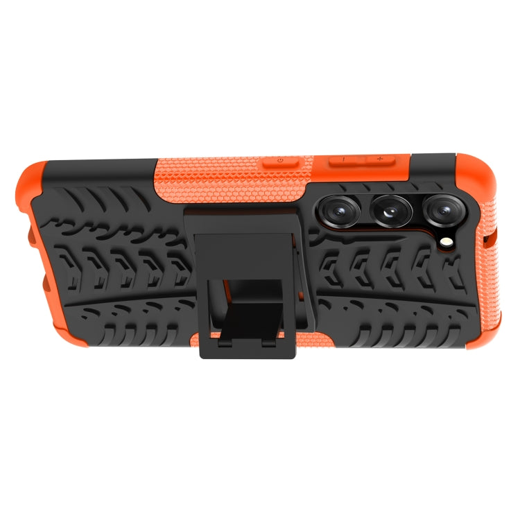 For Samsung Galaxy S23 5G Tire Texture TPU + PC Phone Case with Holder