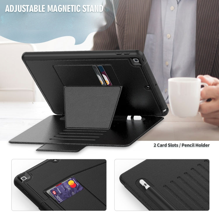 For iPad 10.2 PU + PC Horizontal Flip Magnetic Leather Case with Holder & Card Slot & Pen Slot & Sleep / Wake-up Function