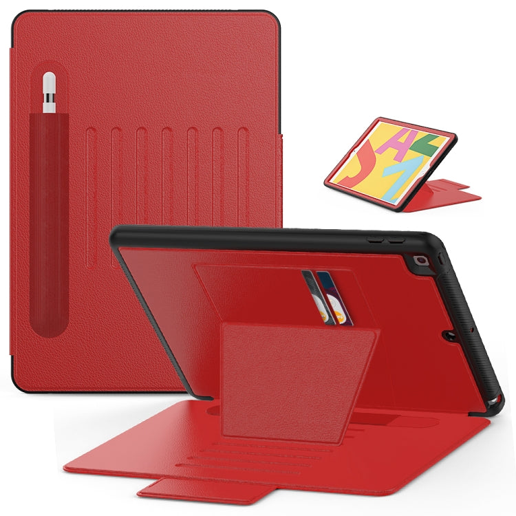 For iPad 10.2 PU + PC Horizontal Flip Magnetic Leather Case with Holder & Card Slot & Pen Slot & Sleep / Wake-up Function
