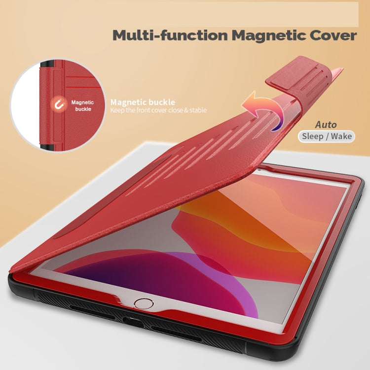 For iPad 10.2 PU + PC Horizontal Flip Magnetic Leather Case with Holder & Card Slot & Pen Slot & Sleep / Wake-up Function