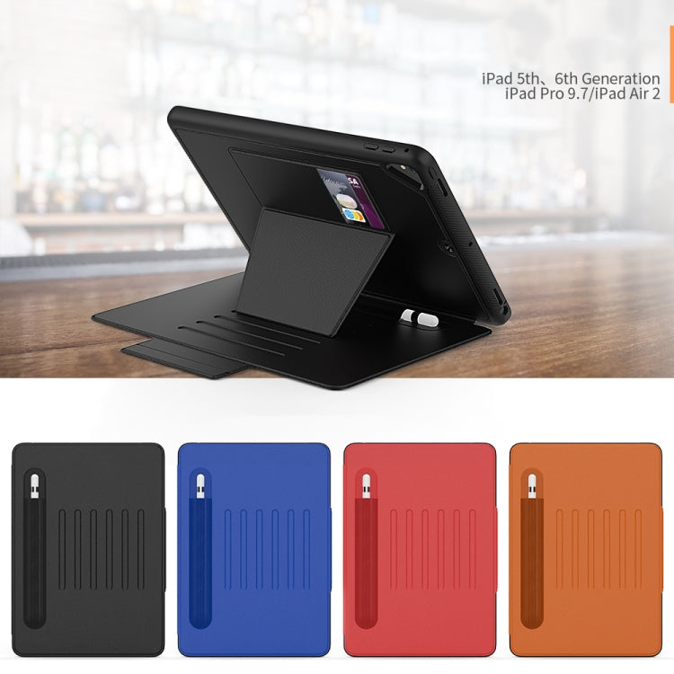 For iPad Pro 9.7 inch PU + PC Horizontal Flip Magnetic Leather Case with Holder & Card Slot & Pen Slot & Sleep / Wake-up Function