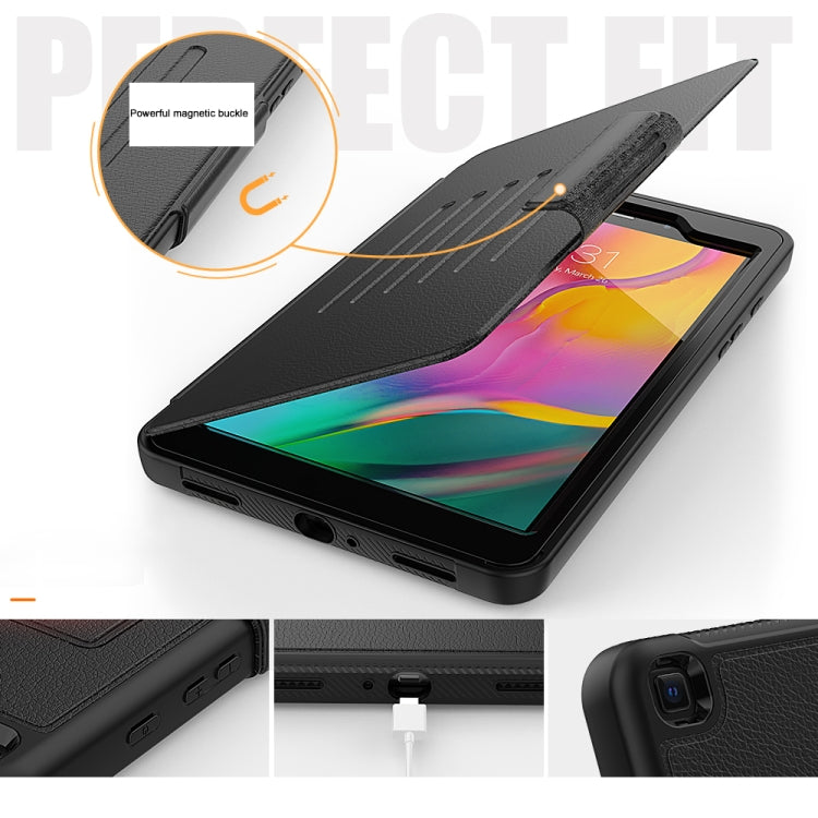 For Galaxy Tab A 8.0 (2019) T290 PU + PC Horizontal Flip Magnetic Leather Case with Holder & Card Slot & Pen Slot & Sleep / Wake-up Function