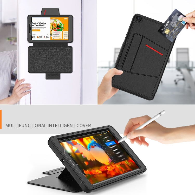 For Galaxy Tab A 8.0 (2019) T290 PU + PC Horizontal Flip Magnetic Leather Case with Holder & Card Slot & Pen Slot & Sleep / Wake-up Function