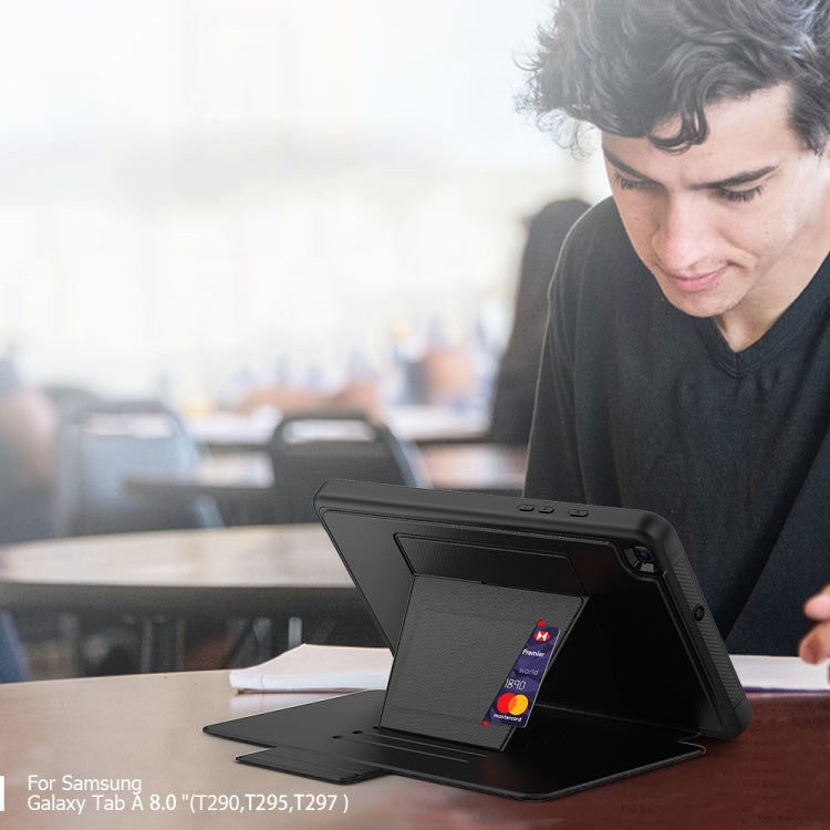 For Galaxy Tab A 8.0 (2019) T290 PU + PC Horizontal Flip Magnetic Leather Case with Holder & Card Slot & Pen Slot & Sleep / Wake-up Function