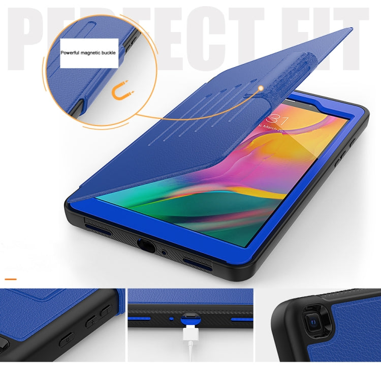 For Galaxy Tab A 8.0 (2019) T290 PU + PC Horizontal Flip Magnetic Leather Case with Holder & Card Slot & Pen Slot & Sleep / Wake-up Function
