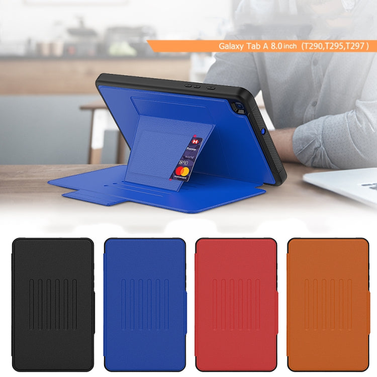 For Galaxy Tab A 8.0 (2019) T290 PU + PC Horizontal Flip Magnetic Leather Case with Holder & Card Slot & Pen Slot & Sleep / Wake-up Function