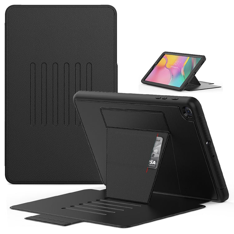 For Galaxy Tab A 10.1 (2019) T510 PU + PC Horizontal Flip Magnetic Leather Case with Holder & Card Slot & Pen Slot & Sleep / Wake-up Function