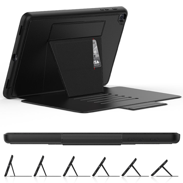 For Galaxy Tab A 10.1 (2019) T510 PU + PC Horizontal Flip Magnetic Leather Case with Holder & Card Slot & Pen Slot & Sleep / Wake-up Function