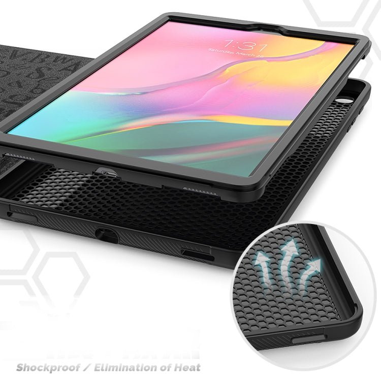 For Galaxy Tab A 10.1 (2019) T510 PU + PC Horizontal Flip Magnetic Leather Case with Holder & Card Slot & Pen Slot & Sleep / Wake-up Function