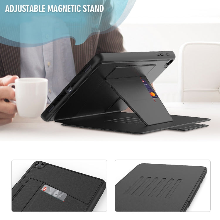 For Galaxy Tab A 10.1 (2019) T510 PU + PC Horizontal Flip Magnetic Leather Case with Holder & Card Slot & Pen Slot & Sleep / Wake-up Function