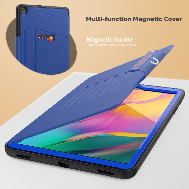 For Galaxy Tab A 10.1 (2019) T510 PU + PC Horizontal Flip Magnetic Leather Case with Holder & Card Slot & Pen Slot & Sleep / Wake-up Function