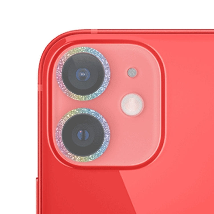 For iPhone 12 Glitter Ring Tempered Glass Camera Lens Film