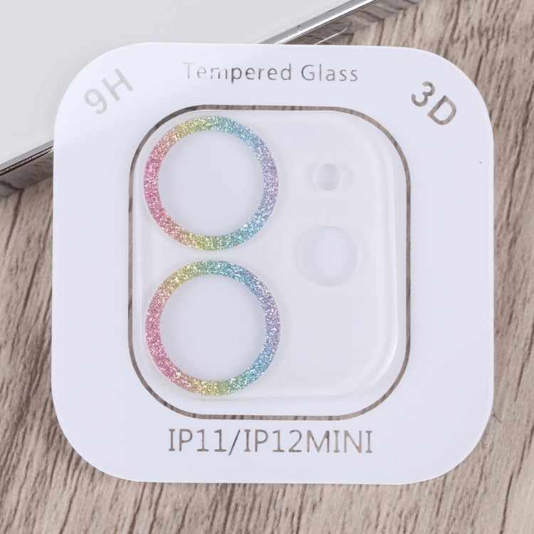 For iPhone 12 Glitter Ring Tempered Glass Camera Lens Film