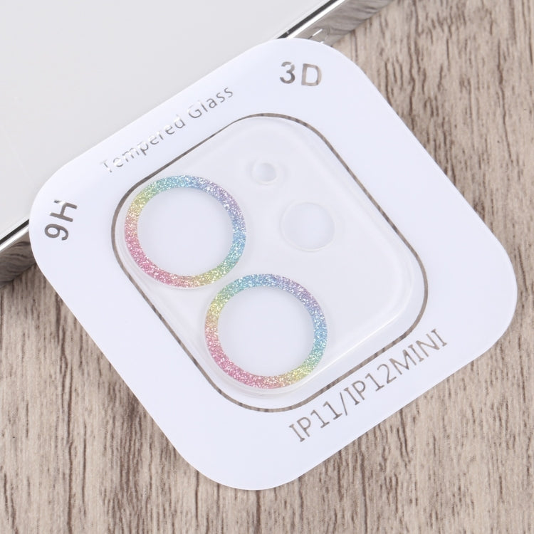 For iPhone 12 Glitter Ring Tempered Glass Camera Lens Film