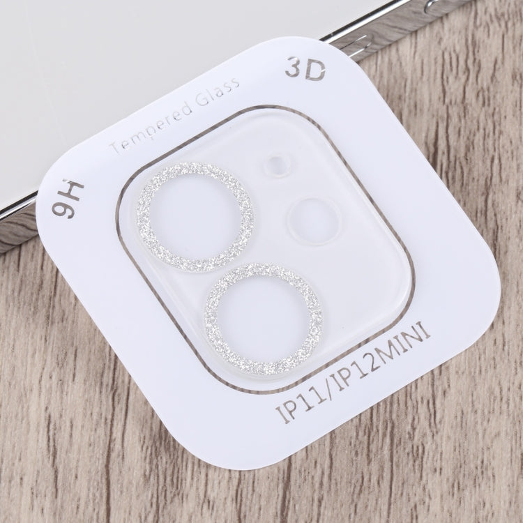 For iPhone 12 Glitter Ring Tempered Glass Camera Lens Film