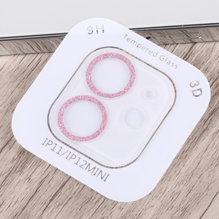 For iPhone 12 Glitter Ring Tempered Glass Camera Lens Film