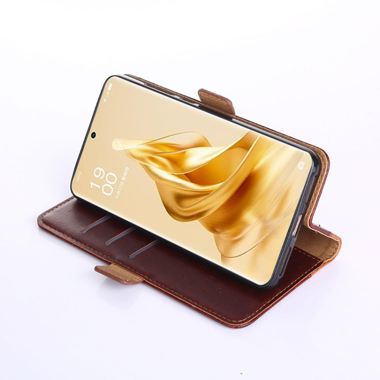 For OPPO Reno9 Pro+ 5G Ostrich Texture Flip Leather Phone Case