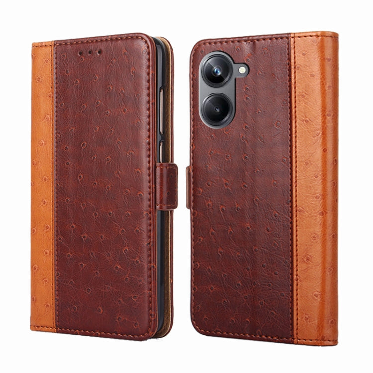 For Realme 10 Pro 5G Ostrich Texture Flip Leather Phone Case