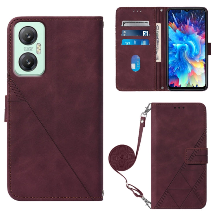 For Infinix Hot 20 5G Crossbody 3D Embossed Flip Leather Phone Case
