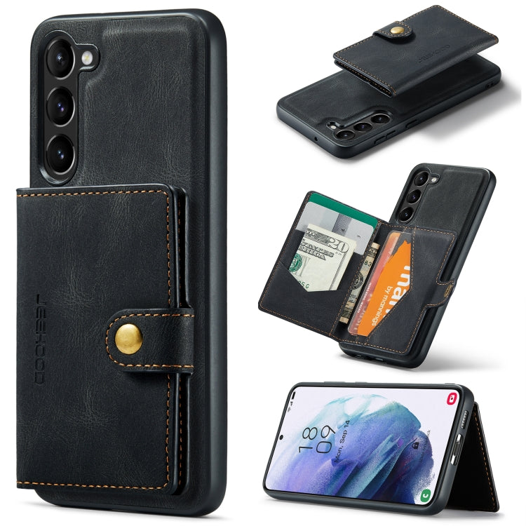 For Samsung Galaxy S23+ 5G JEEHOOD Retro Magnetic Detachable Wallet Phone Case