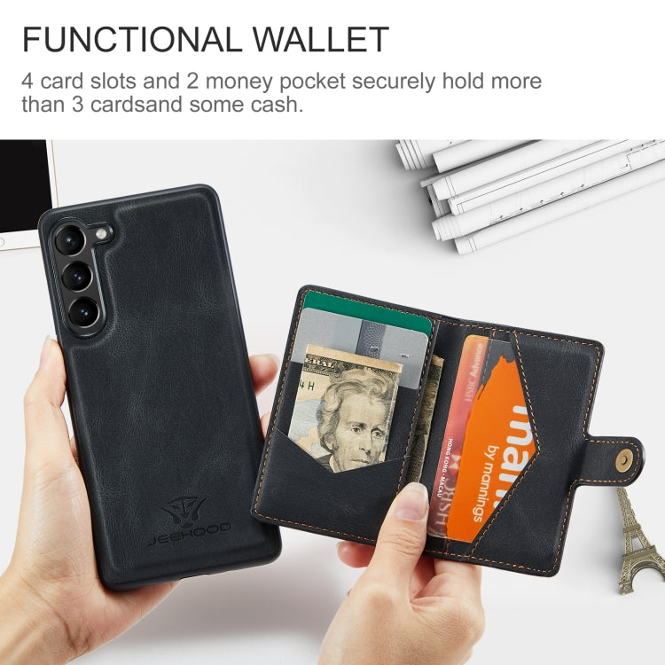 For Samsung Galaxy S23+ 5G JEEHOOD Retro Magnetic Detachable Wallet Phone Case