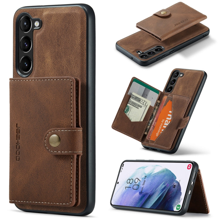For Samsung Galaxy S23+ 5G JEEHOOD Retro Magnetic Detachable Wallet Phone Case