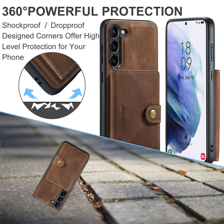 For Samsung Galaxy S23+ 5G JEEHOOD Retro Magnetic Detachable Wallet Phone Case
