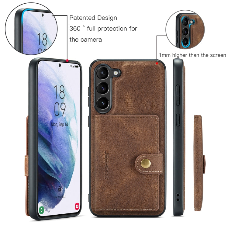 For Samsung Galaxy S23+ 5G JEEHOOD Retro Magnetic Detachable Wallet Phone Case