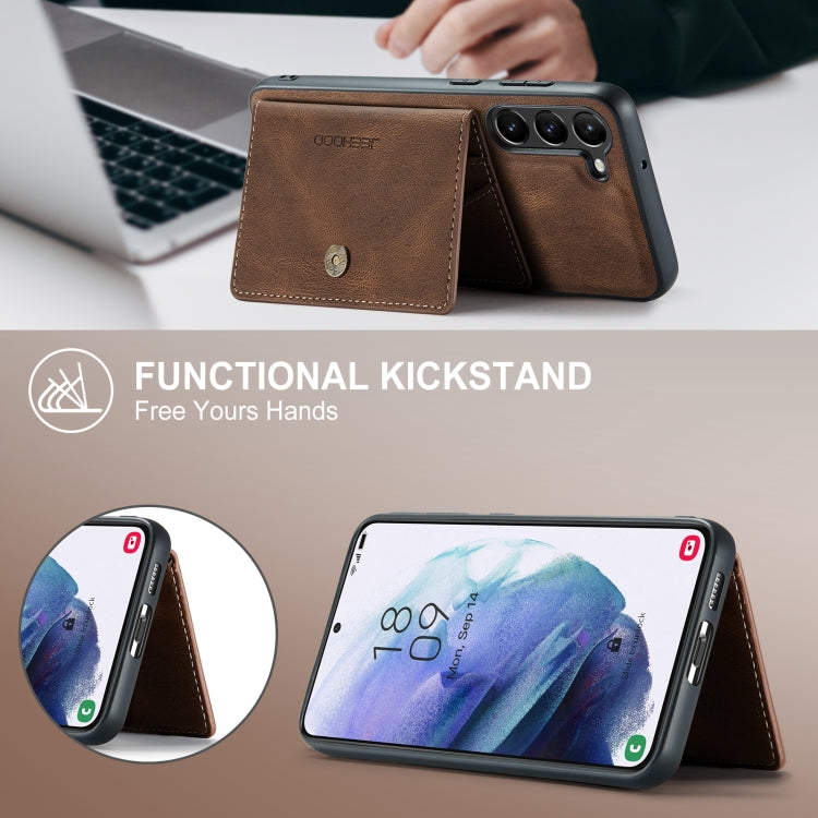 For Samsung Galaxy S23+ 5G JEEHOOD Retro Magnetic Detachable Wallet Phone Case