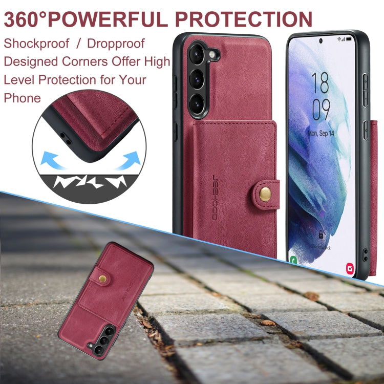 For Samsung Galaxy S23+ 5G JEEHOOD Retro Magnetic Detachable Wallet Phone Case