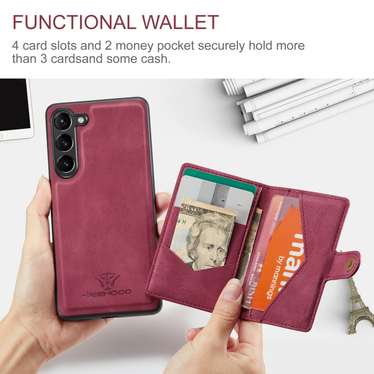 For Samsung Galaxy S23+ 5G JEEHOOD Retro Magnetic Detachable Wallet Phone Case