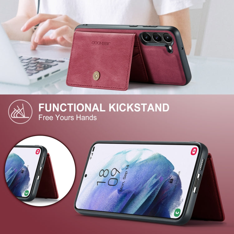 For Samsung Galaxy S23+ 5G JEEHOOD Retro Magnetic Detachable Wallet Phone Case