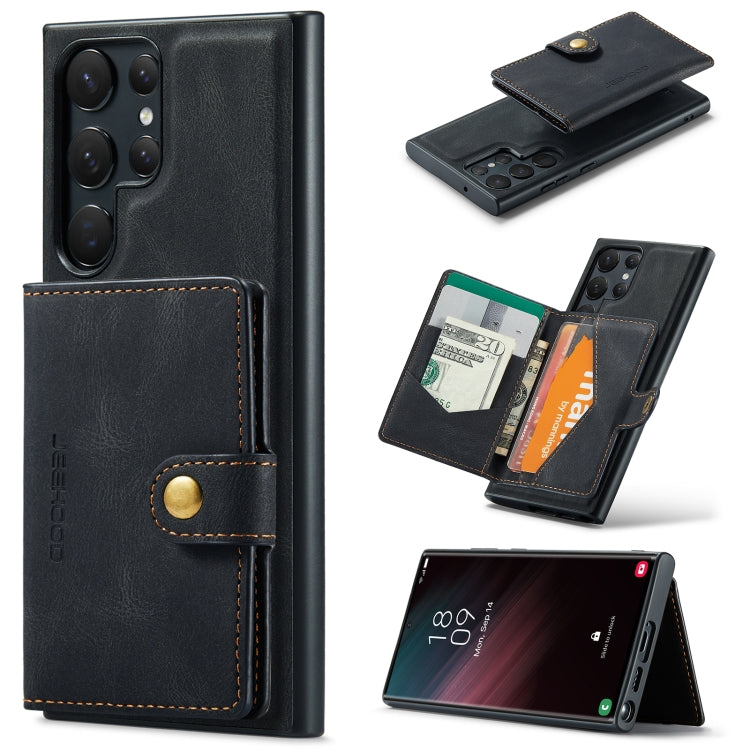 For Samsung Galaxy S23 Ultra 5G JEEHOOD Retro Magnetic Detachable Wallet Phone Case