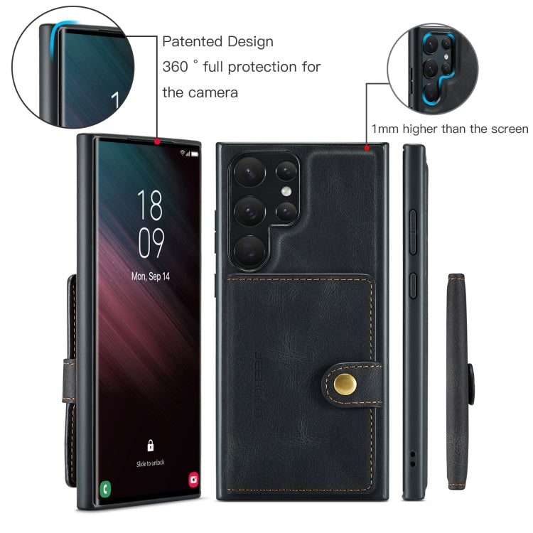 For Samsung Galaxy S23 Ultra 5G JEEHOOD Retro Magnetic Detachable Wallet Phone Case
