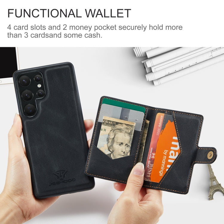 For Samsung Galaxy S23 Ultra 5G JEEHOOD Retro Magnetic Detachable Wallet Phone Case