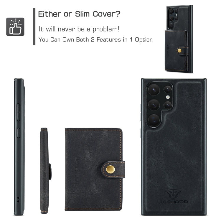 For Samsung Galaxy S23 Ultra 5G JEEHOOD Retro Magnetic Detachable Wallet Phone Case