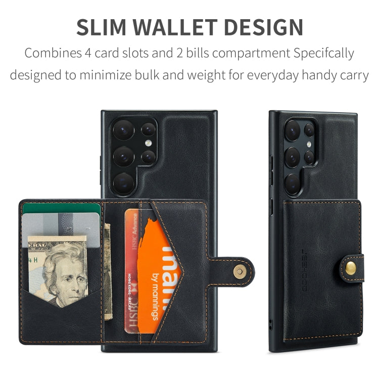 For Samsung Galaxy S23 Ultra 5G JEEHOOD Retro Magnetic Detachable Wallet Phone Case