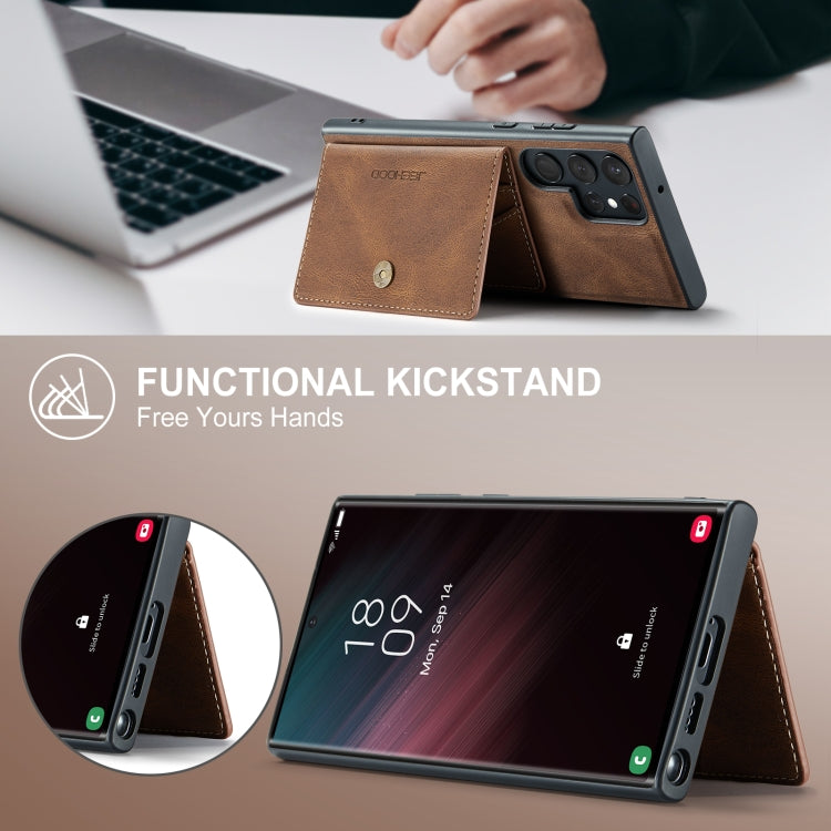 For Samsung Galaxy S23 Ultra 5G JEEHOOD Retro Magnetic Detachable Wallet Phone Case