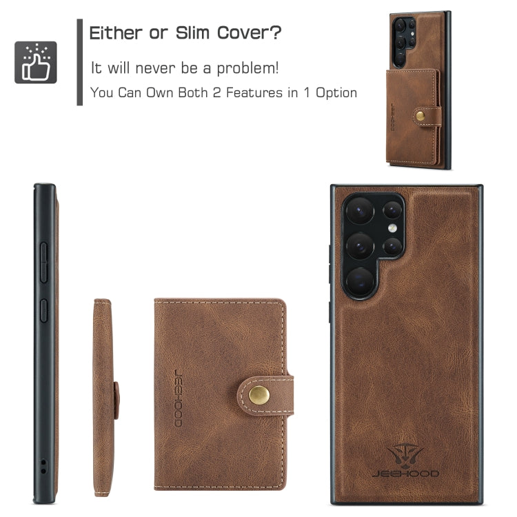 For Samsung Galaxy S23 Ultra 5G JEEHOOD Retro Magnetic Detachable Wallet Phone Case