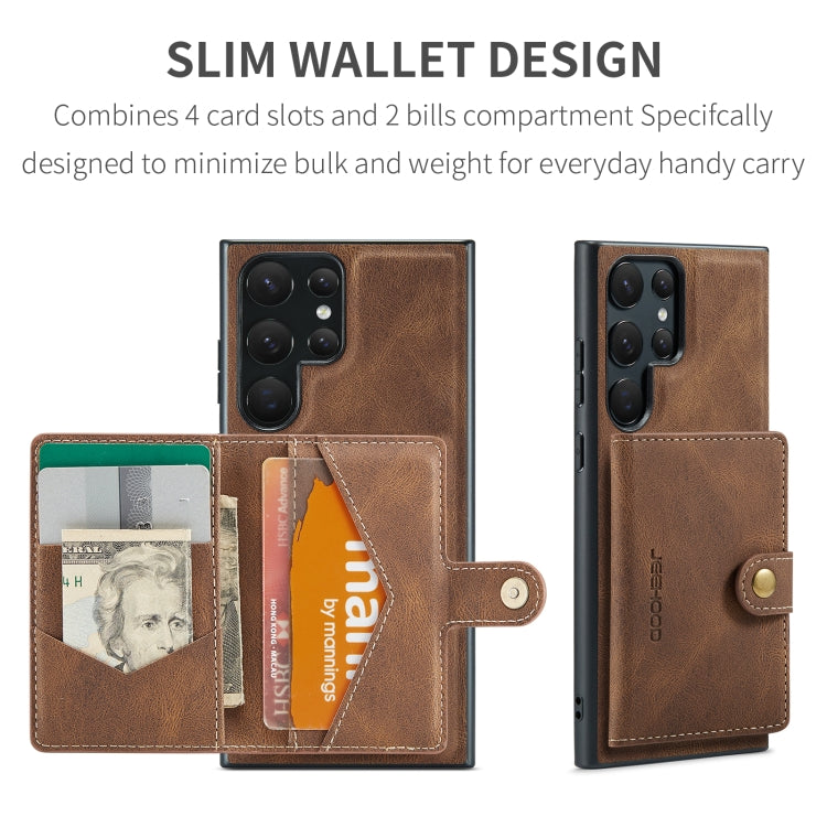 For Samsung Galaxy S23 Ultra 5G JEEHOOD Retro Magnetic Detachable Wallet Phone Case