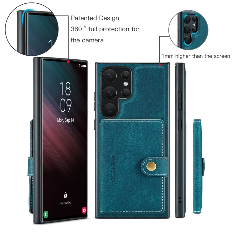 For Samsung Galaxy S23 Ultra 5G JEEHOOD Retro Magnetic Detachable Wallet Phone Case