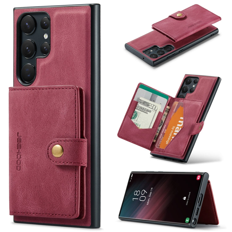 For Samsung Galaxy S23 Ultra 5G JEEHOOD Retro Magnetic Detachable Wallet Phone Case