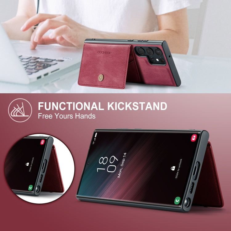 For Samsung Galaxy S23 Ultra 5G JEEHOOD Retro Magnetic Detachable Wallet Phone Case