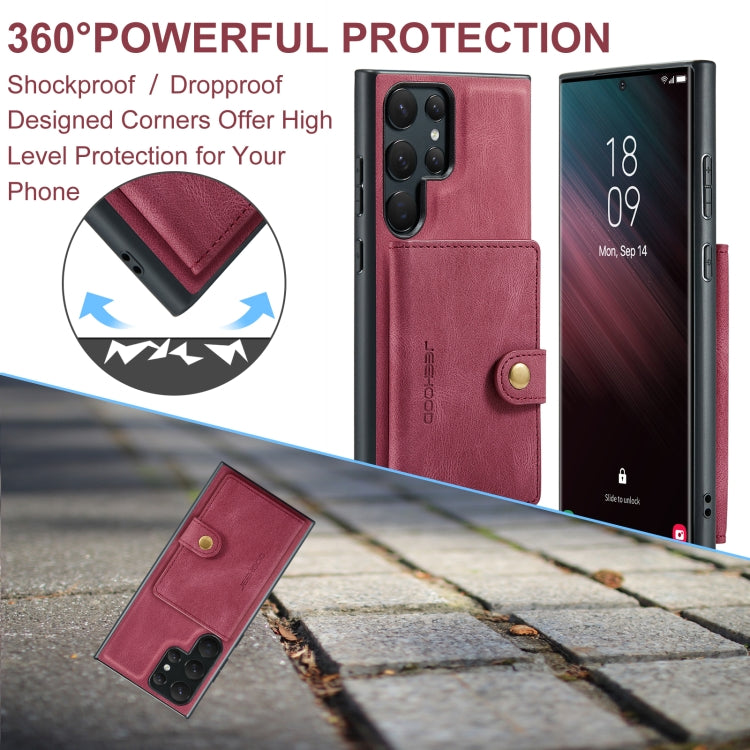 For Samsung Galaxy S23 Ultra 5G JEEHOOD Retro Magnetic Detachable Wallet Phone Case