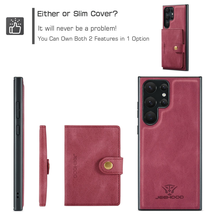 For Samsung Galaxy S23 Ultra 5G JEEHOOD Retro Magnetic Detachable Wallet Phone Case