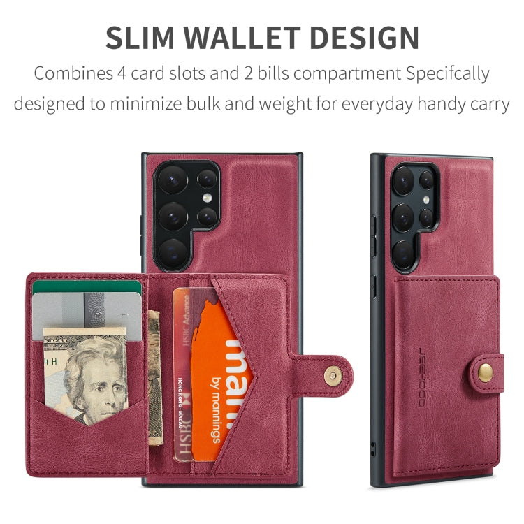 For Samsung Galaxy S23 Ultra 5G JEEHOOD Retro Magnetic Detachable Wallet Phone Case