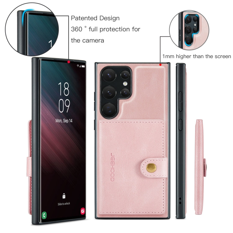 For Samsung Galaxy S23 Ultra 5G JEEHOOD Retro Magnetic Detachable Wallet Phone Case